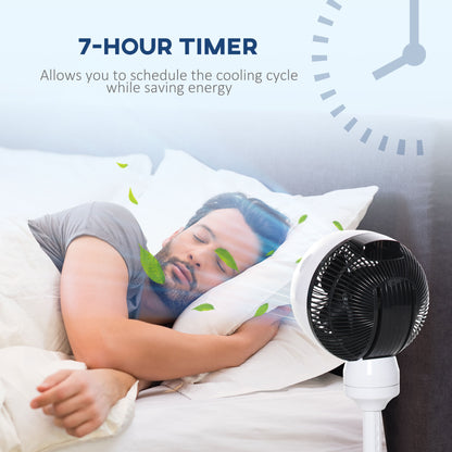 9'' Air Circulator Fan 3 Speed 3 Mode, 70° Oscillation 90° Vertical Tilt, Height Adjustable, Remote Controller