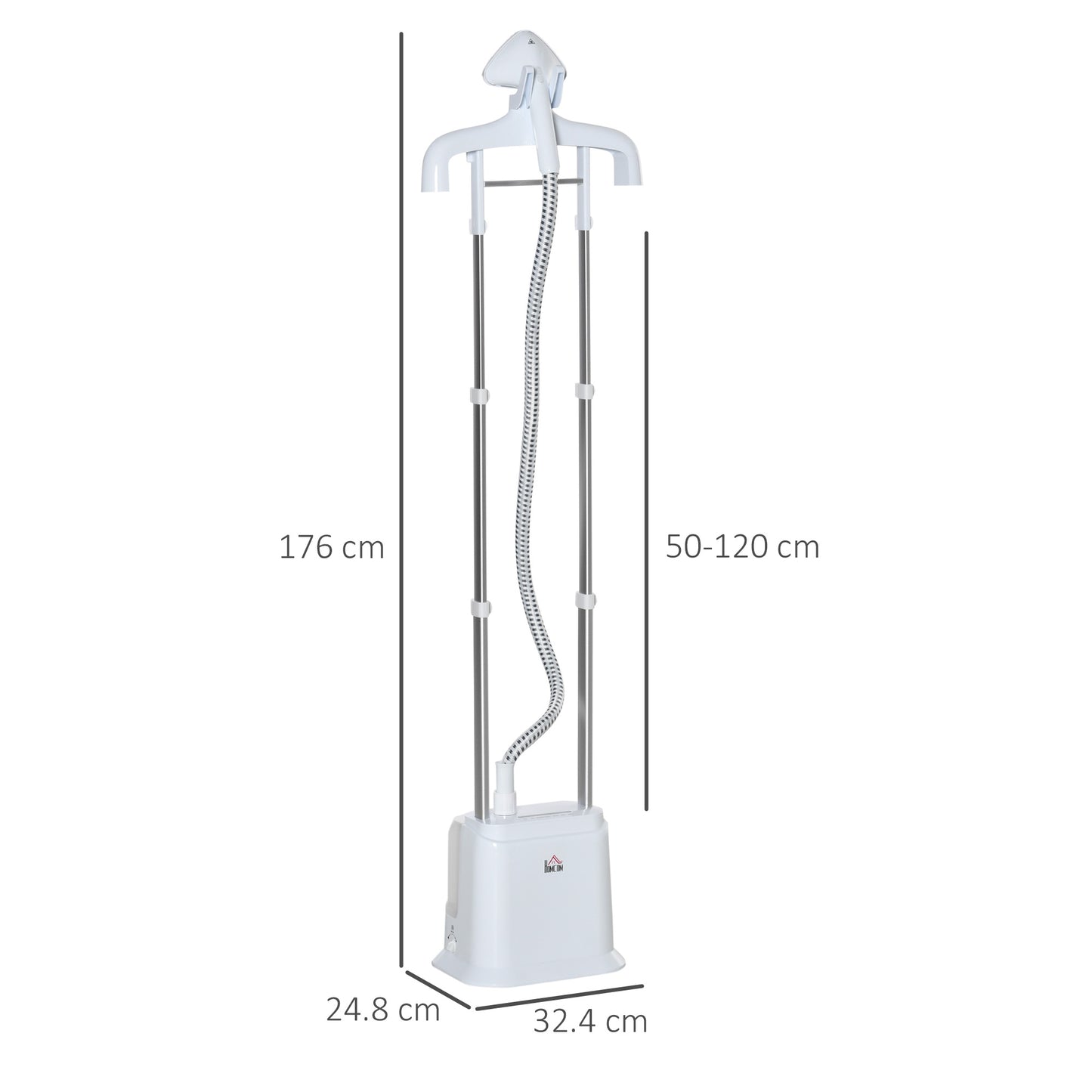 Upright Garment Clothes Steamer with 6 Steam Setting, 45s Fast Heat-up, 1.7L Water Tank and 35g/min steam flow