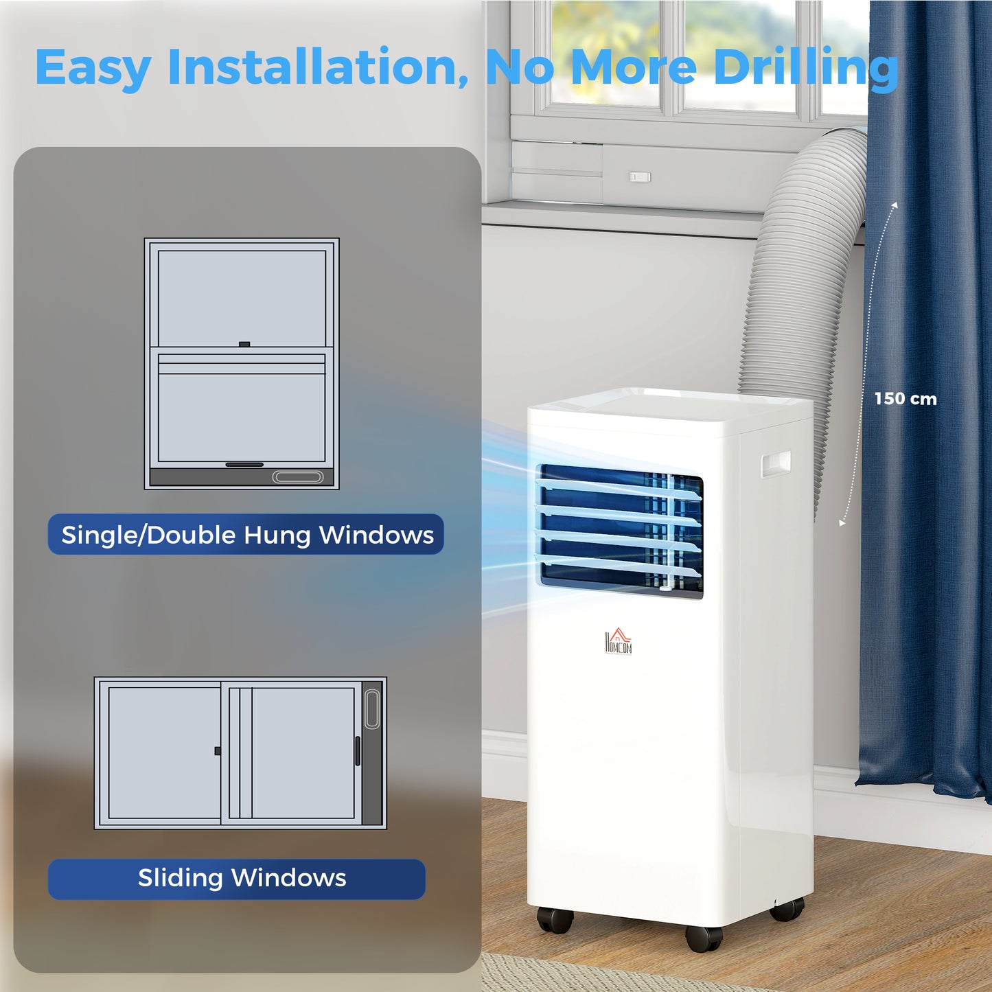 Portable Air Conditioner 5000 BTU, 4-in-1 Cooling, Dehumidifier, Fan, Sleep Mode, Air Conditioning Unit