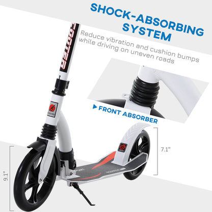 Foldable Kick Scooter with Double Shock Absorption and Big Wheels