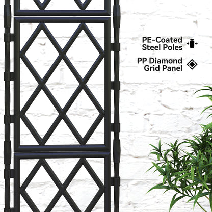 Foldable Garden Trellis, Lattice Climbing Support Trellis for Garden, DIY Assembly, 85 x 197 cm, Black