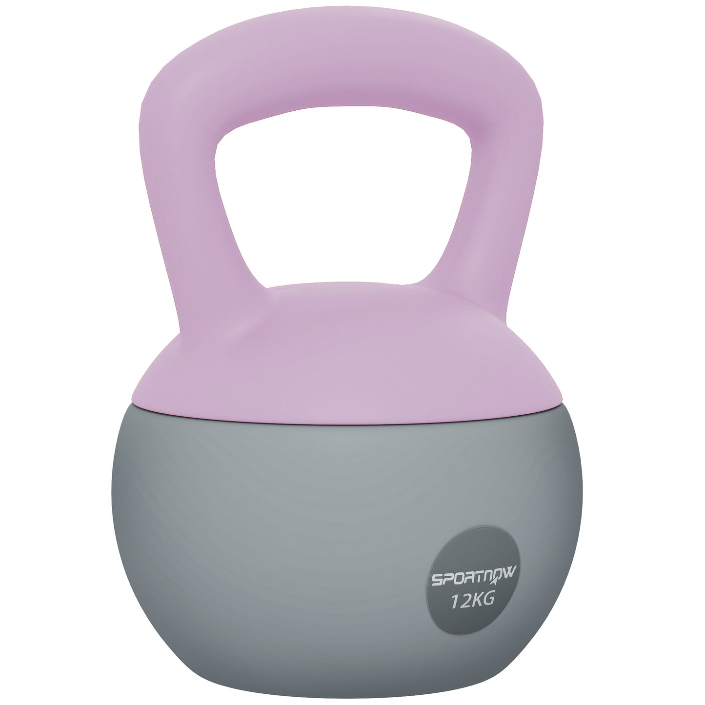 12KG Soft Kettlebell, Kettlebell with Non-Slip Handle for Home Gym, Weight Lifting, Strength Training, Purple/Grey