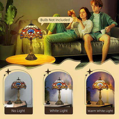 Tiffany Lamp, Stained Glass Table Lamp, Handcrafted Artisan Collectible, Suitable for Living Room and Bedside