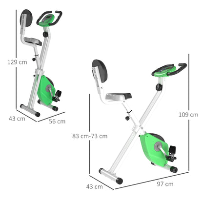 Folding Exercise Bike, Fitness Bicycle Indoor Trainer, Quiet 8-Level Magnetic Resistance, with LCD Monitor