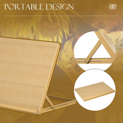 A2 Table Easel, Wooden Drawing Board, Adjustable Desktop Workstation Board for Artists & Crafters