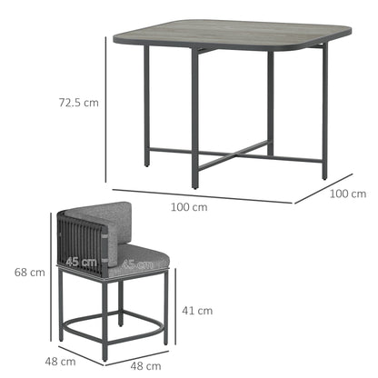 4-Seater Rattan Cube Garden Furniture Set with Cushions - Charcoal Grey