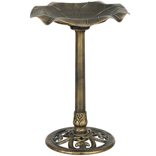 71cm Bird Bath for Garden, Standing Pedestal Birdbath with Lotus Leaf Basin, Vintage Decorative Bird Bath Bowl for Outdoor