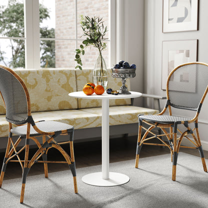 Dining Table, Round Kitchen Table with Steel Base for Living Room, Dining Room, 60 x 60 x 72cm, White