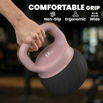 Soft Kettlebell, 12kg Kettle Bell with Anti-Slip Grip for Home Gym Weight Lifting and Strength Training