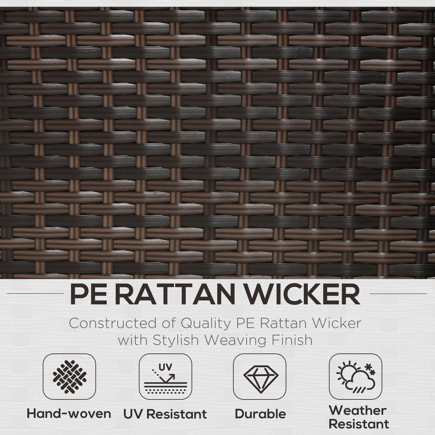 3 Pieces Rattan Garden Furniture Sofa Set, 4 Seater Garden Corner Sofa
