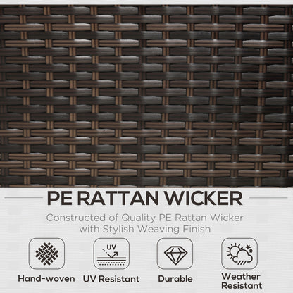 3 Pieces Rattan Garden Furniture Sofa Set, 4 Seater Garden Corner Sofa
