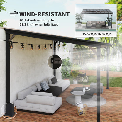 3 x 4.3 m Lean to Pergola with UPF 50+ Waterproof Polycarbonate Roof