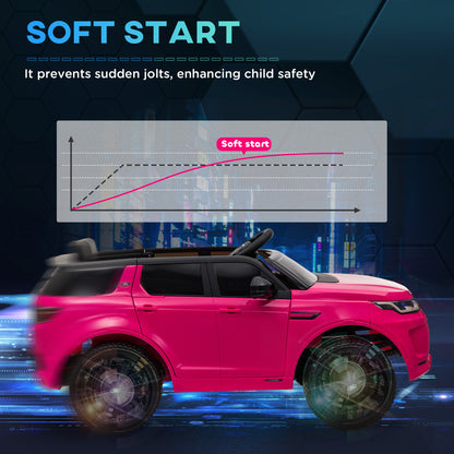 Licensed Land Rover Discovery Sport, 12V Kids Ride on Car w/ Remote Control, Lights, Music, Horn, for 3-6 Years, Pink