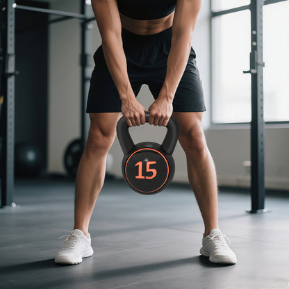 Three-Piece Kettlebell Set, 5lbs, 10lbs, 15lbs with Storage Tray
