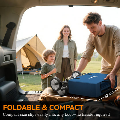 135L Festival Trolley on Wheels, Folding Wagon Camping Trolley Cart with Adjustable Handle, Dual Brakes