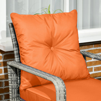 3 Pieces Rattan Bistro Set, Wicker Garden Furniture Set with 72 L Storage Coffee Table and Chairs, Orange