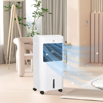Portable Air Cooler with 15 Litre Water Tank, Oscillation, LED Display, Remote Control, 7.5 Hour Timer