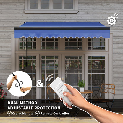 2.5 x 2m Electric Awning with LED Light and Remote Controller, Aluminium Frame DIY Retractable Awning