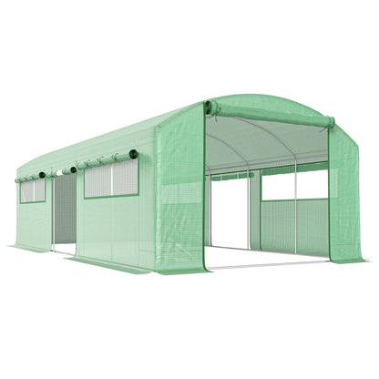 19 x 9.8ft Walk-In Polytunnel Greenhouse - Green