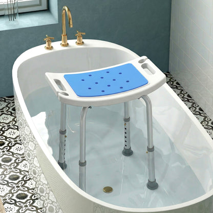 Shower Chair, Adjustable Height Shower Stool with Aluminium Frame and Non-Slip Feet