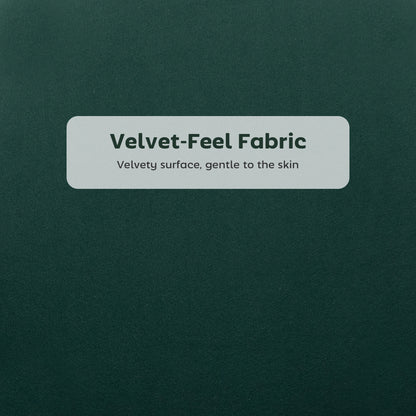 Set of Two Velvet-Feel Lotus Bar Stools - Dark Green