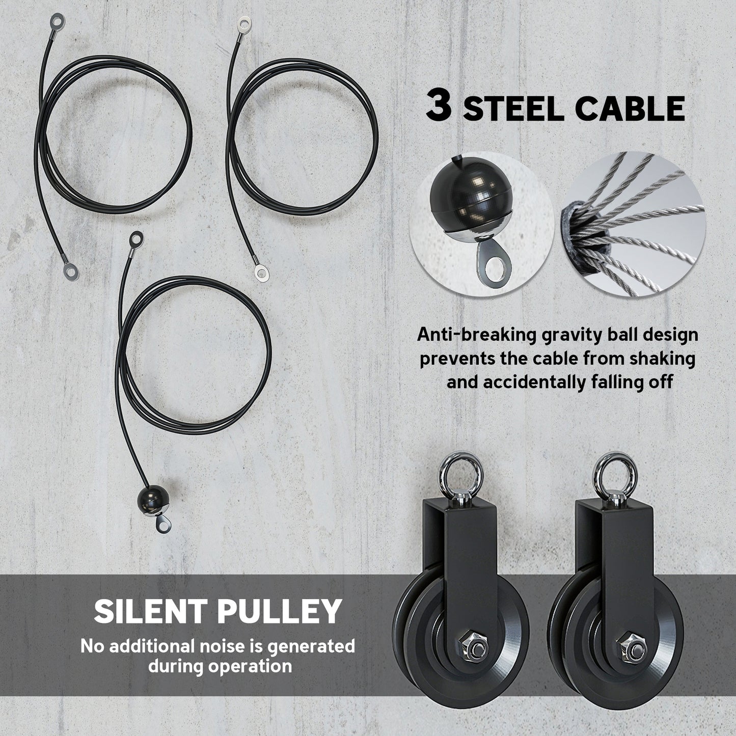 Weight Pulley System, Cable Pulley System for Home Gym, Cable Machine LAT Pull Down Attachment for Biceps Curl, Tricep