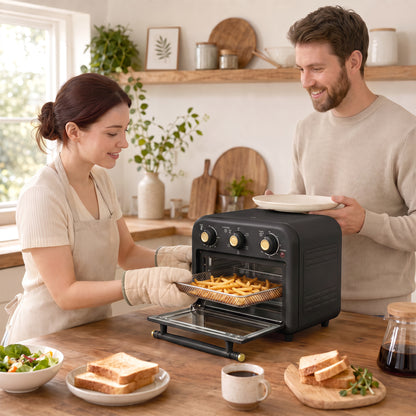 Air Fryer Toaster Oven, Convection Countertop Oven, with Adjustable Temperature and Timer, 12 L, Black