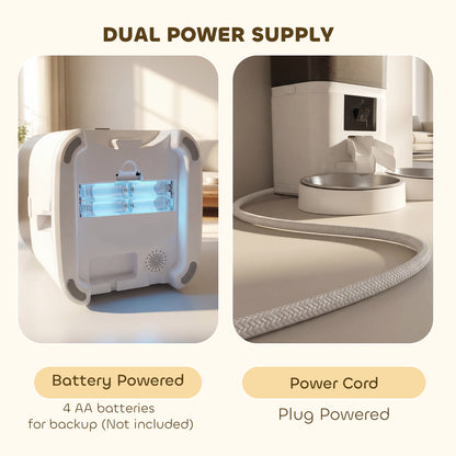 Automatic Cat Feeder for 2 Cats with HD Camera，2.4G & 5G WiFi Pet Food Dispenser 6L APP Control