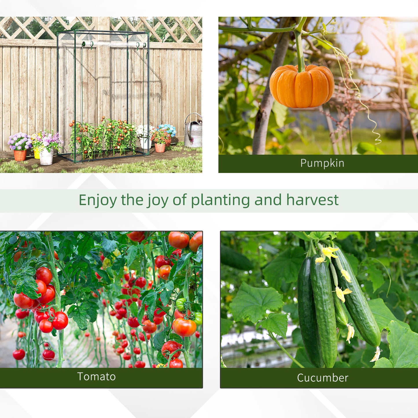 Tomato Greenhouse with Roll-up Door, Mini Greenhouse with PVC Cover, Outdoor Grow House Small Green House for Yard, Balcony