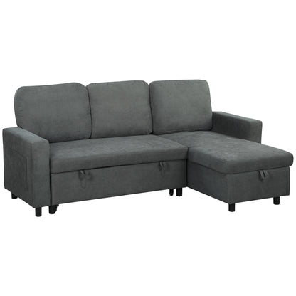 Pull Out Sofa Bed with 113 x 49cm storage space - Charcoal Grey
