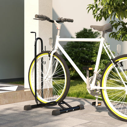 Vertical and Horizontal Bike Rack Bicycle, Storage Stand with Adjustable Hooks, for 24"-29" Wheels, 700c Bike
