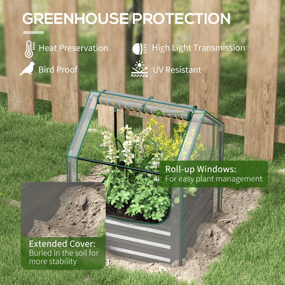 61 x 61cm Garden Planter Bed, with Cover - Grey