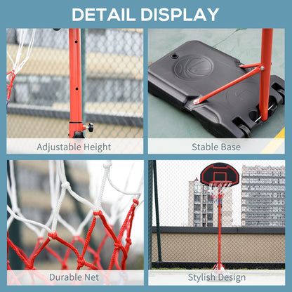 Basketball Hoop Outdoor, Portable Basketball Hoop and Stand with Weighted Base, Portable on Wheels, 1.55-2.1m, for Teens