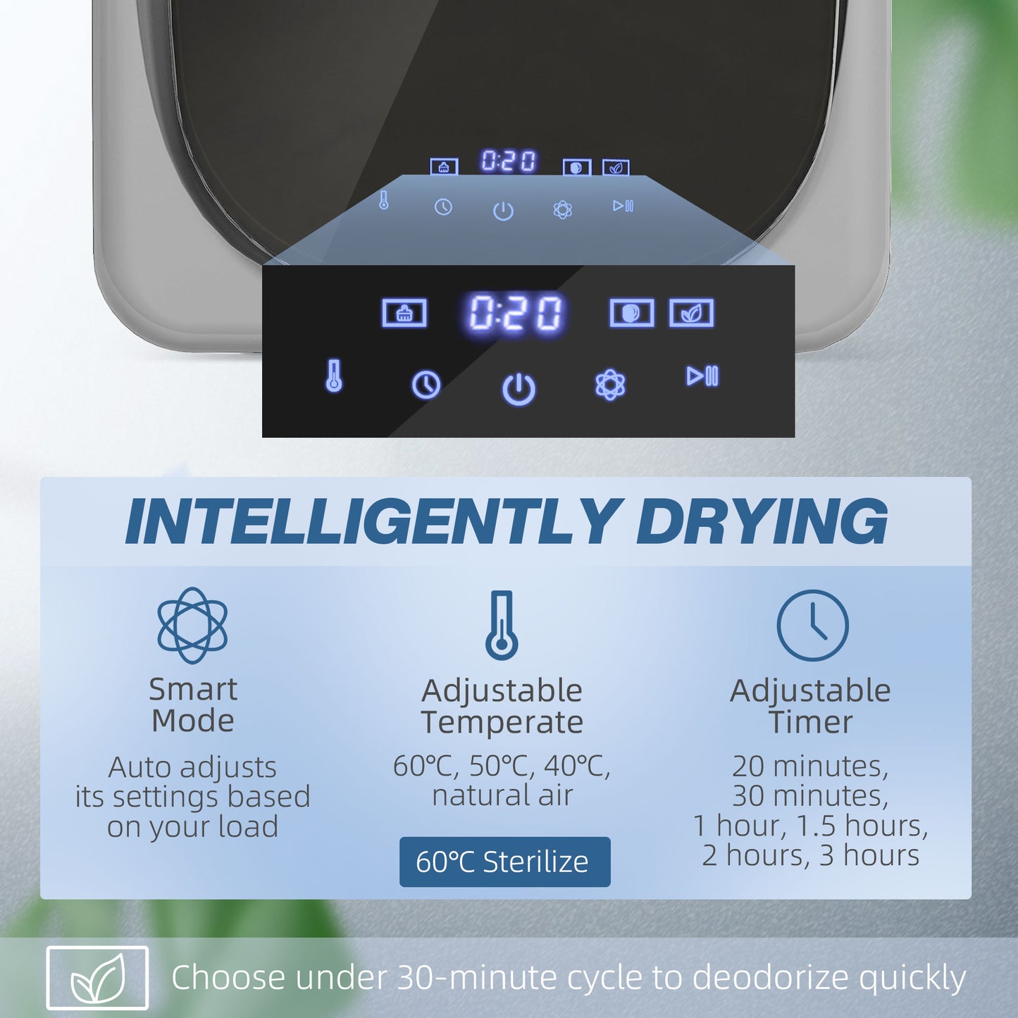 2.5kg Vented Tumble Dryer with Smart Mode, 800W Compact Tumble Dryer with Stainless Steel Tub, Silver Tone