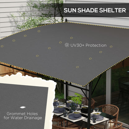 3 x 4m Metal Frame Pergola - Grey