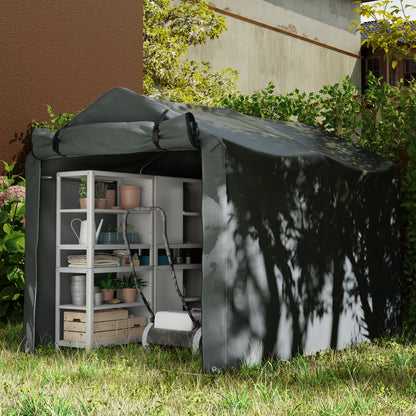 2.2 x 1.6 m Garden Storage Tent, Waterproof Anti-UV Bike Tent with Roll-up Zipper Door