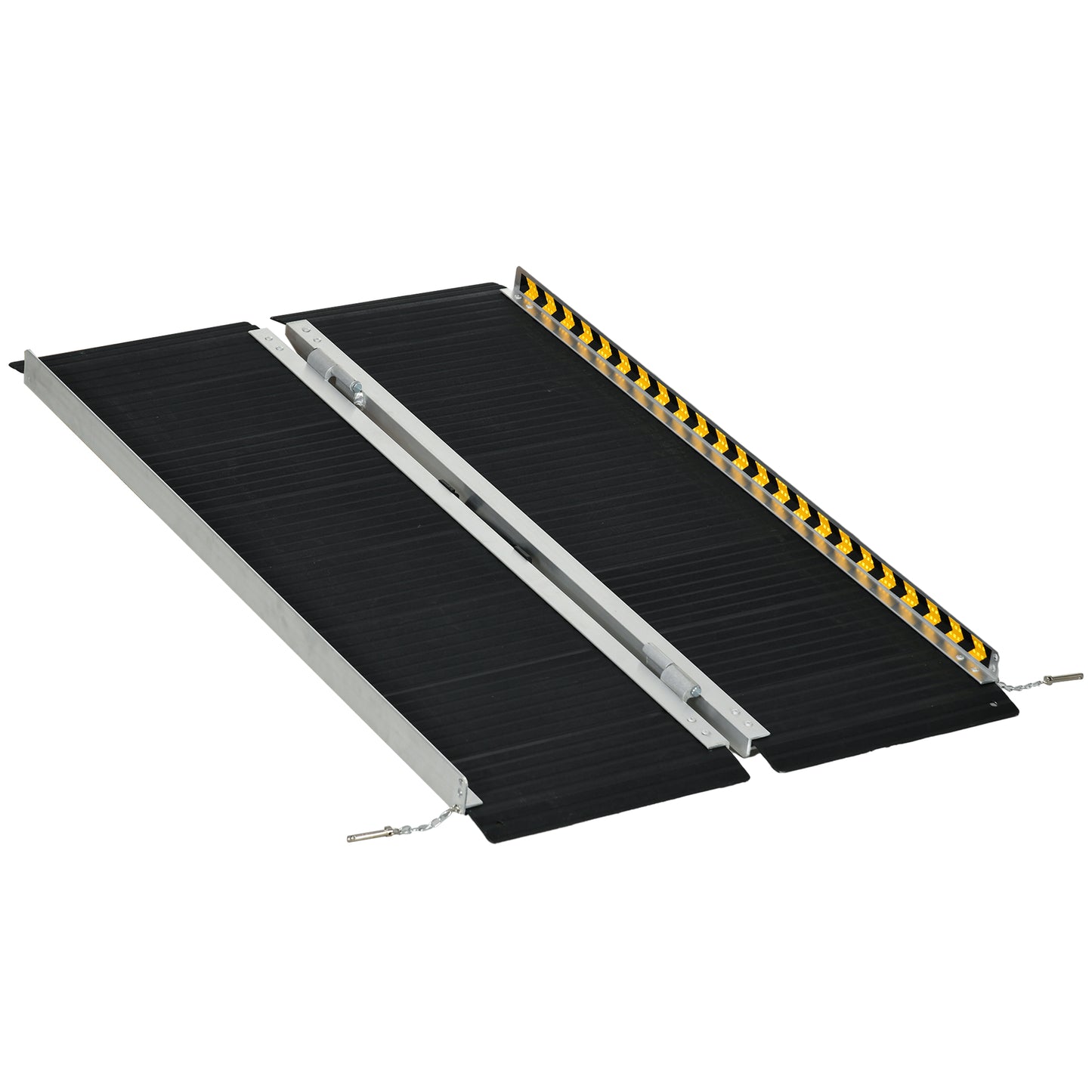 Wheelchair Ramp, 122L x 73Wcm, 272KG Capacity, Folding Aluminium Threshold Ramp with Non-Skid Surface