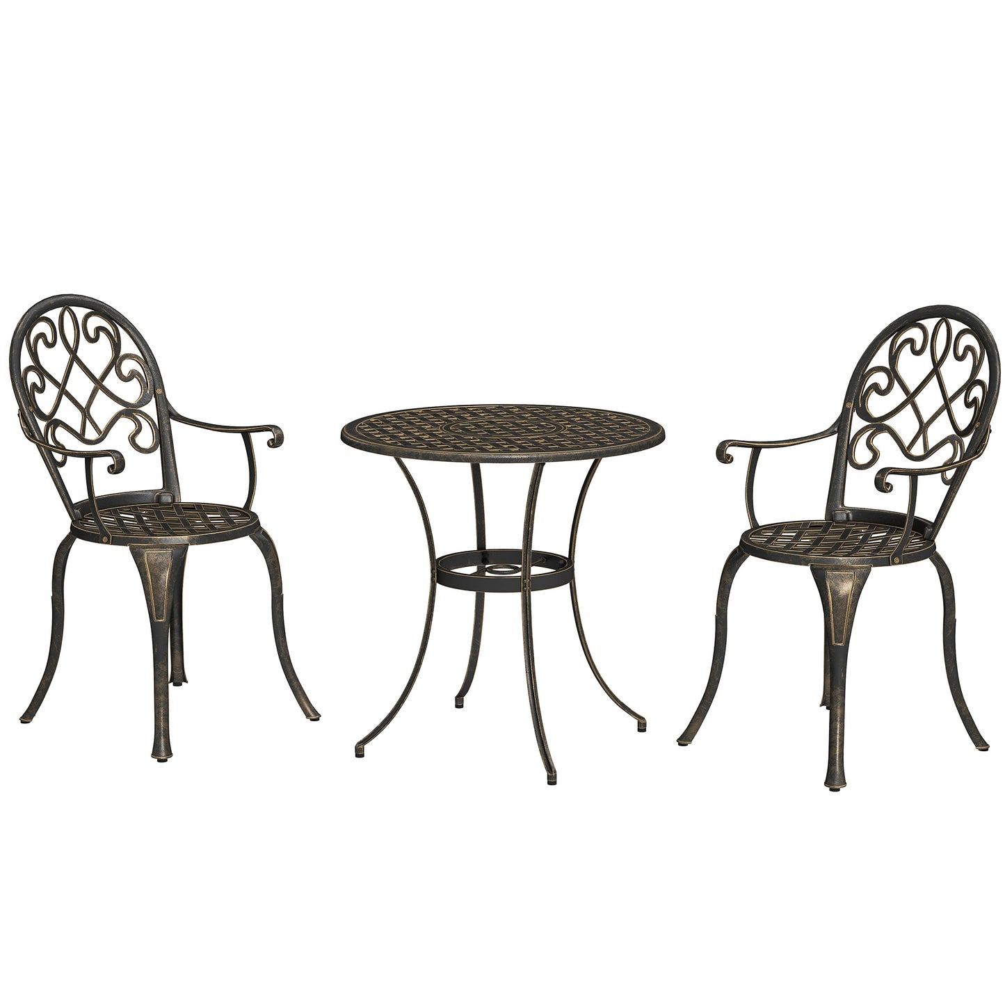Three-Piece Elegant Aluminium Garden Set - Bronze Tone