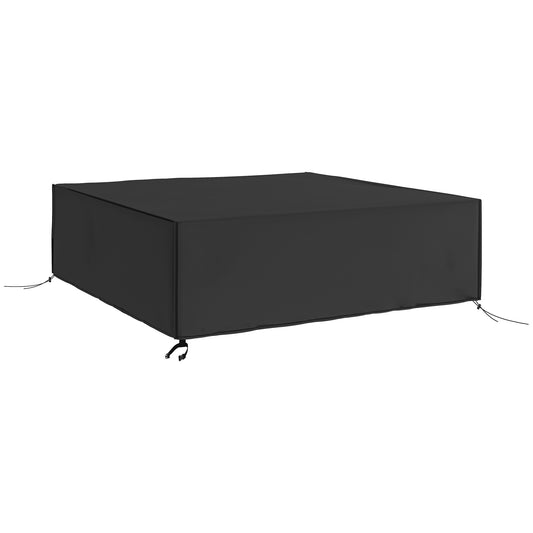 Large Patio Garden Furniture Set Cover 600D Oxford Square Waterproof, 230 x 230 x 70 cm, Black