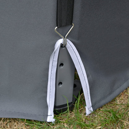 3.8m x 3.2m Pop Up Gazebo Hexagonal Canopy Tent Outdoor Sun Protection with 6 Mesh Sidewalls, Hand Bag, Grey