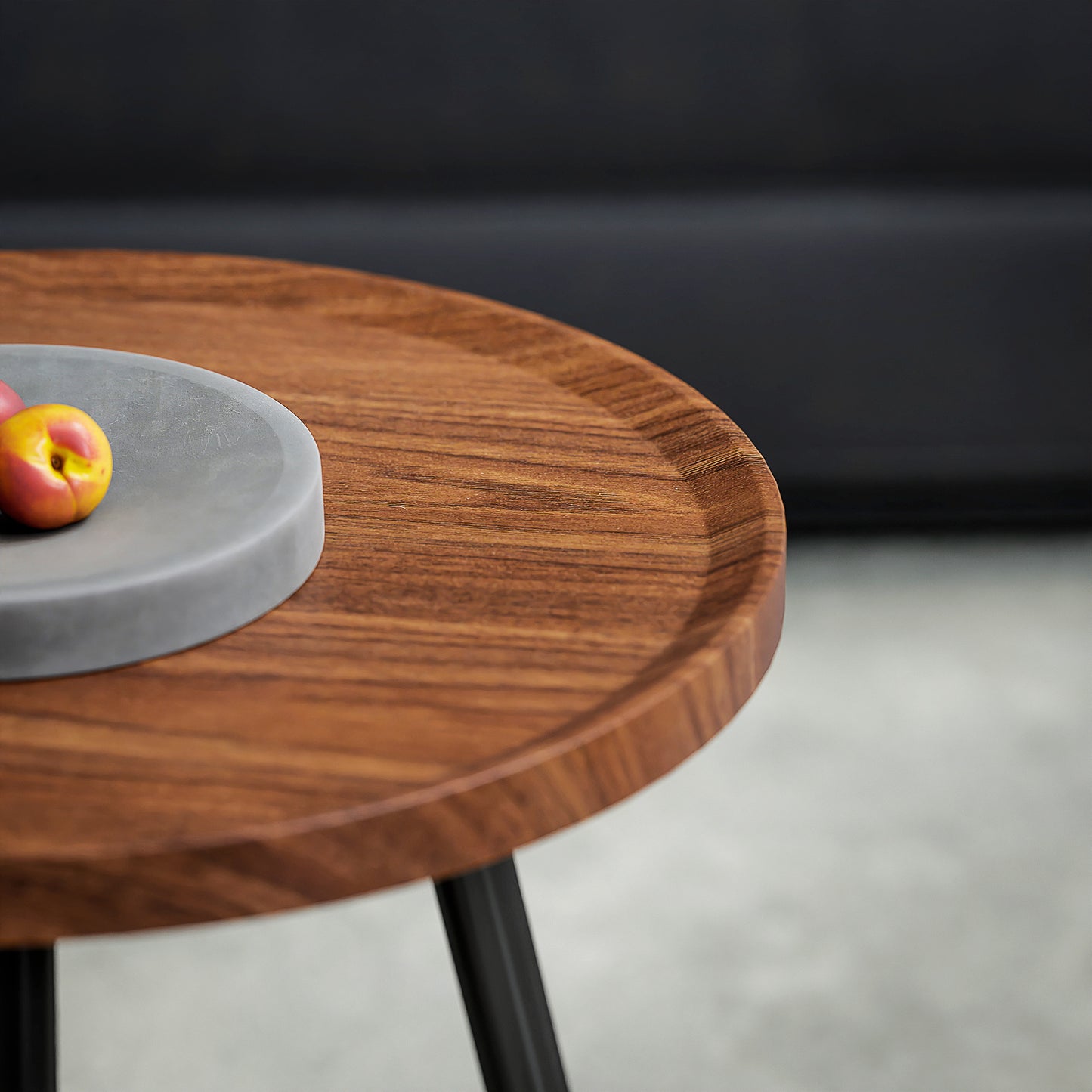 Nesting Coffee Table Set of 2, 80cm Modern Stacking End Side Table with Metal Legs for Living Room Bedroom Office