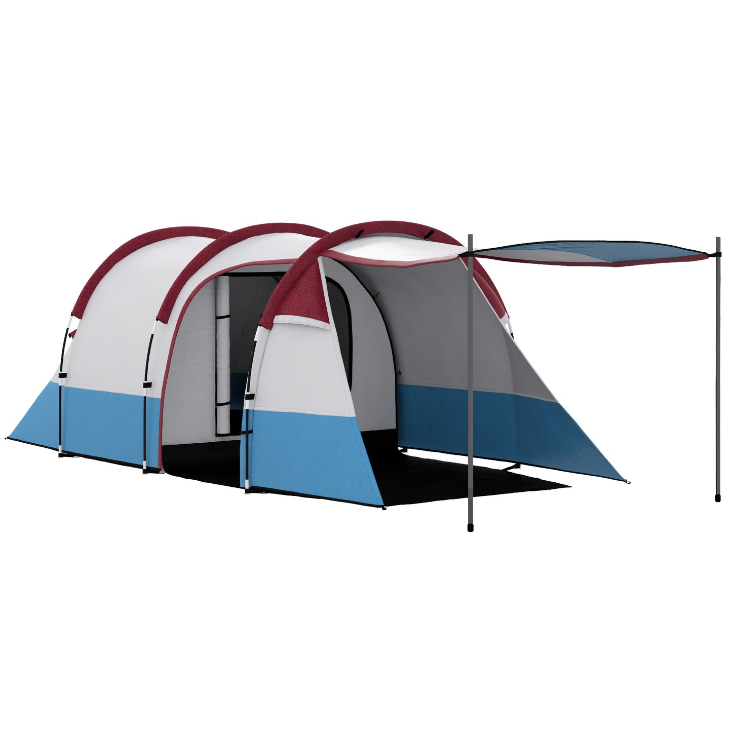 Two Man Two-Room Tent, with Porch and Accessories - Red