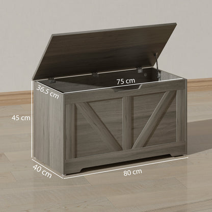 100L Home Storage Box, with Safety Hinge - Charcoal Grey