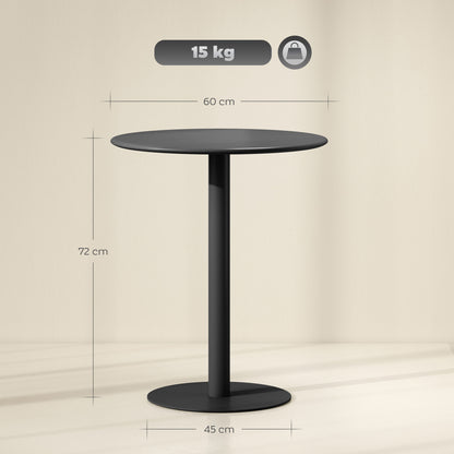 Dining Table, Round Kitchen Table with Steel Base for Living Room, Dining Room, 60 x 60 x 72cm, Black