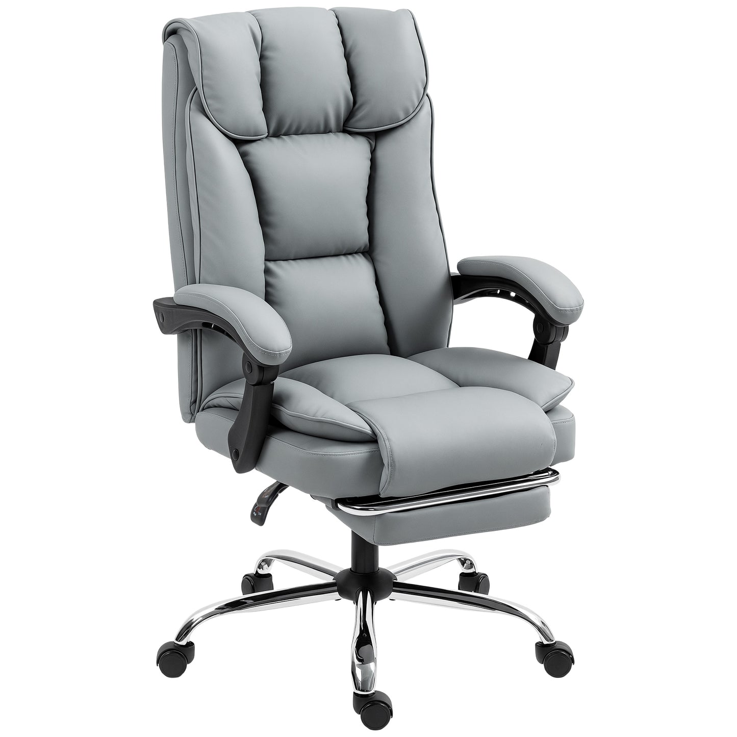 155° Reclining Faux Leather Swivel Office Chair -Black