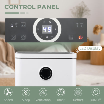 10L/Day Dehumidifier with WiFi Smart App Control, 2.5L Water Tank, Digital Display, Sleep Mode, 24H Timer