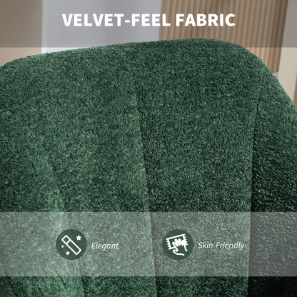 Snow Flannel Office Chair with Padded for Home - Dark Green