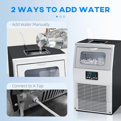 Commercial Ice Maker with 4kg Ice Storage - Silver Tone