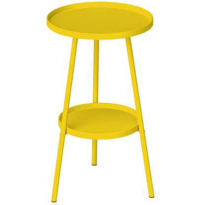 Two-Tier Metal Garden Table - Yellow