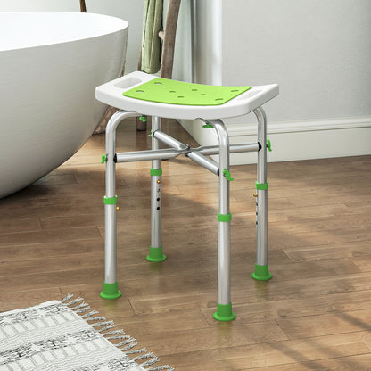 44-51.5cm Aluminium Frame Shower/Bath Stool - Green